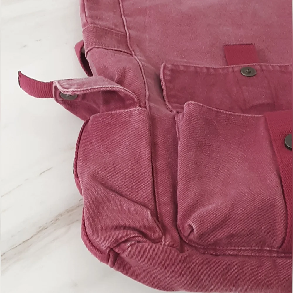 Unbranded Plum Canvas Roll-Top Backpack